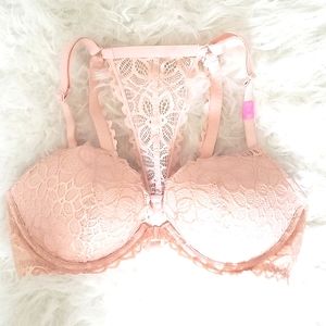 Pink by Victoria Secret- Push up bra size 36D Colour is pink with gold shimmer